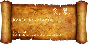 Kraft Nikoletta névjegykártya